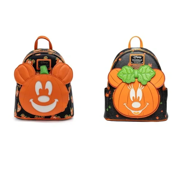 Loungefly Disney Glow in the Dark Pumpkin Minnie Mickey Mouse